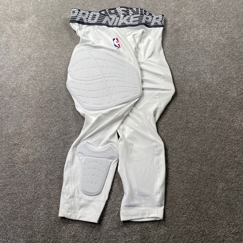 Nike Pro Hyperstrong Basketball Tights Mens XL White NBA Padded 881963-100